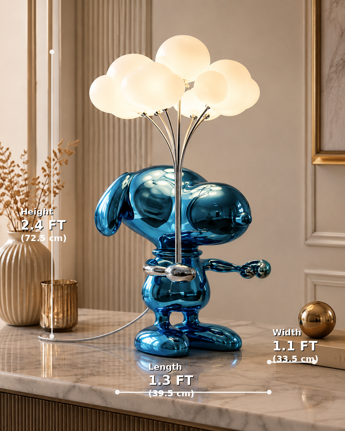 Artistic Blue Sculptural Table Lamp – Cloud Glow Accent Light