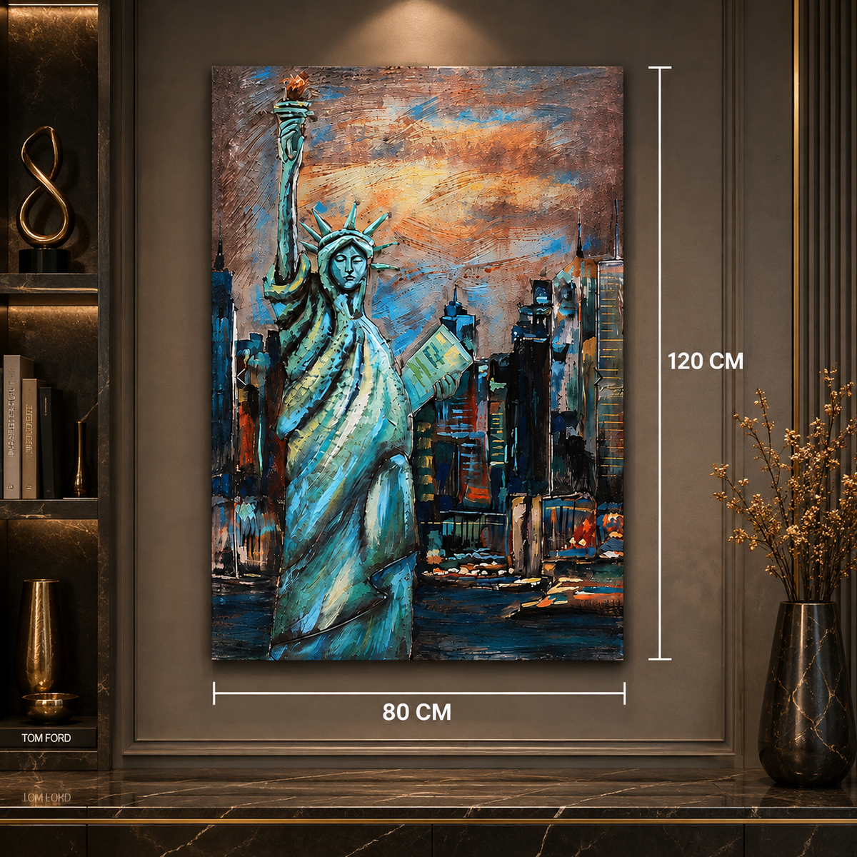 Statue of Liberty New York 3D Metal Wall Art | Luxury NYC Skyline Wall Decor