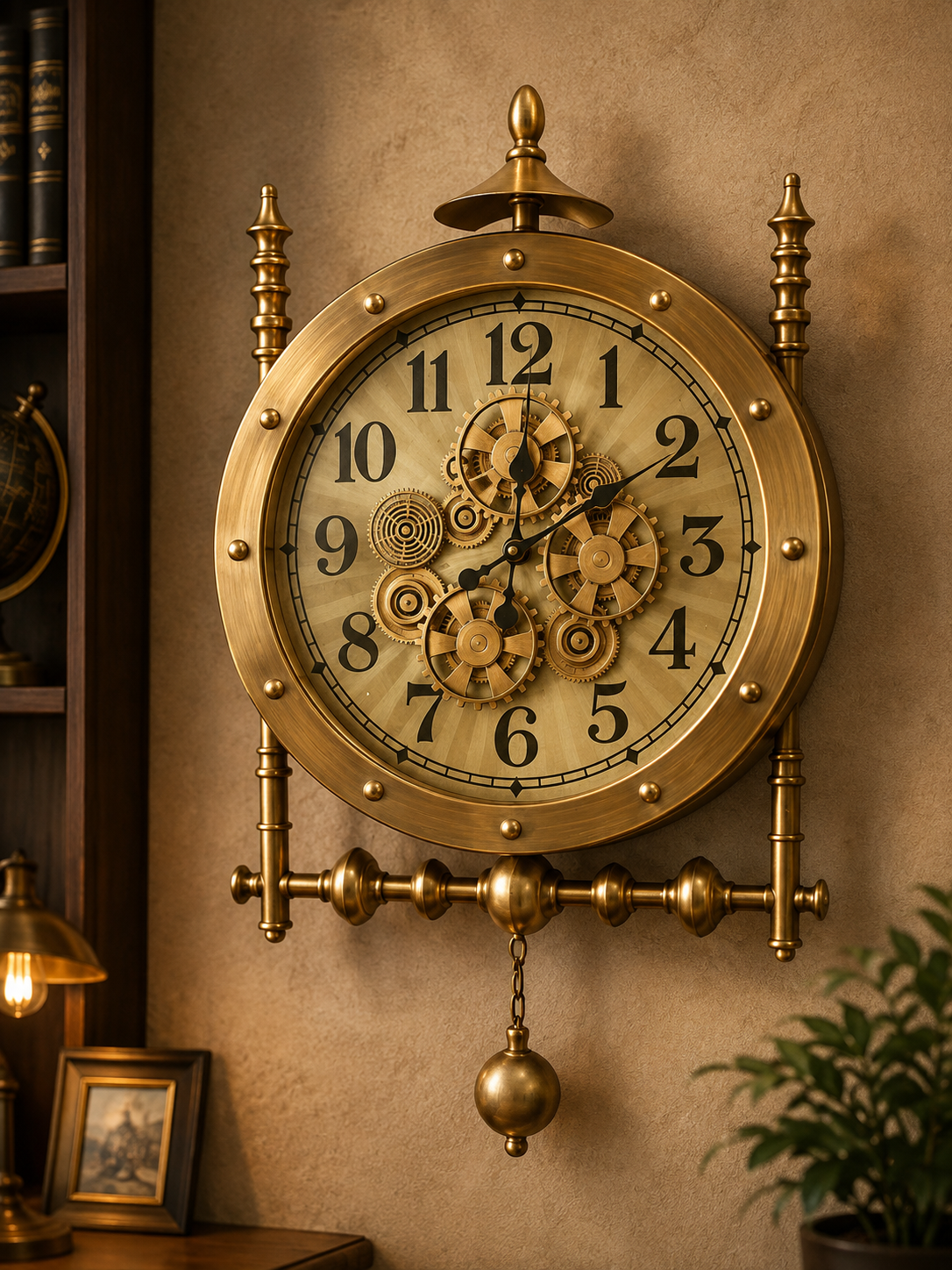 Luxury Antique Gold Pendulum Wall Clock