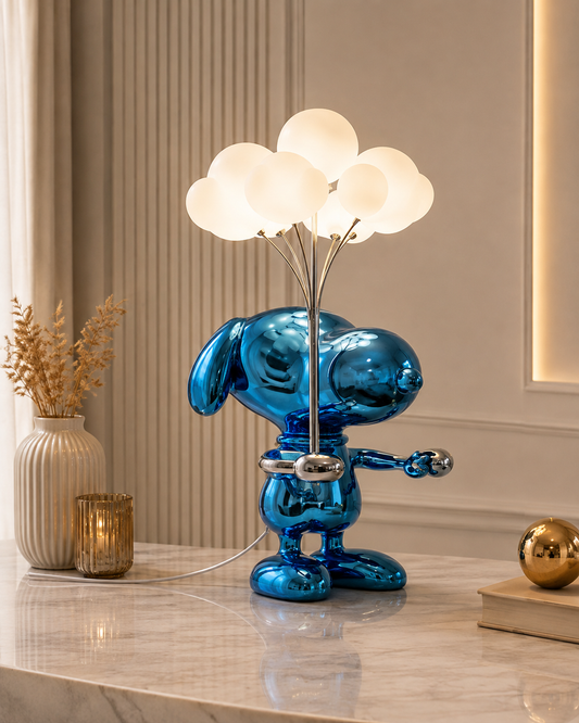 Artistic Blue Sculptural Table Lamp – Cloud Glow Accent Light