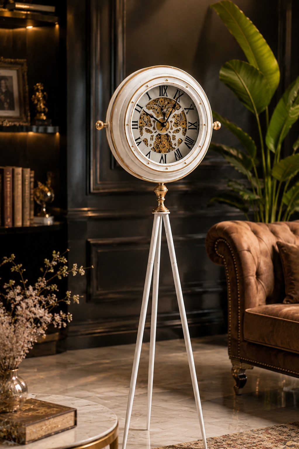 Vintage Luxury Tripod Table Clock