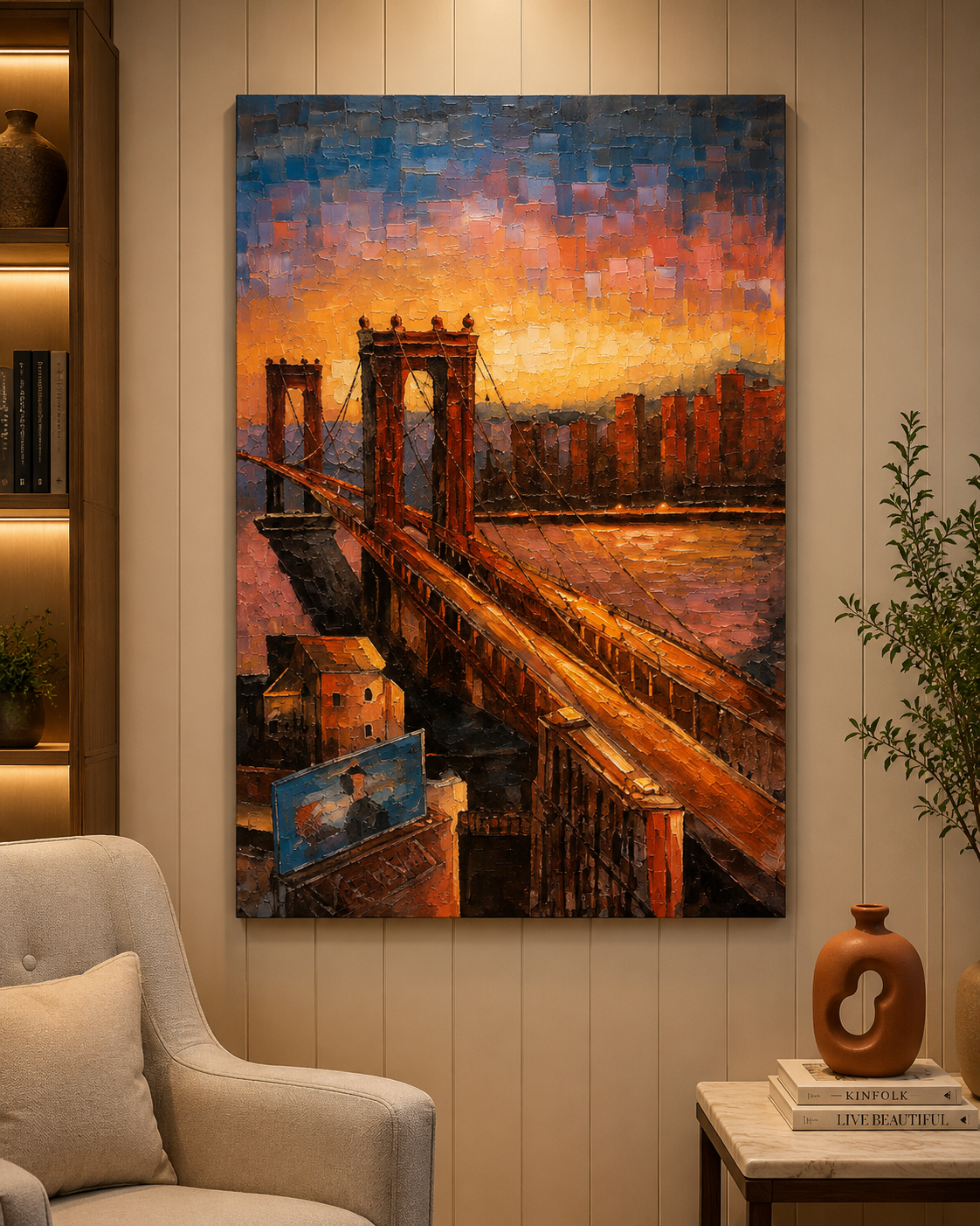 Golden Gate Bridge Sunset 3D Metal Wall Art | Luxury San Francisco Wall Decor