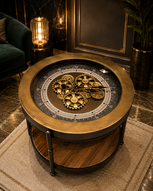 Luxury Round Gear Coffee Table