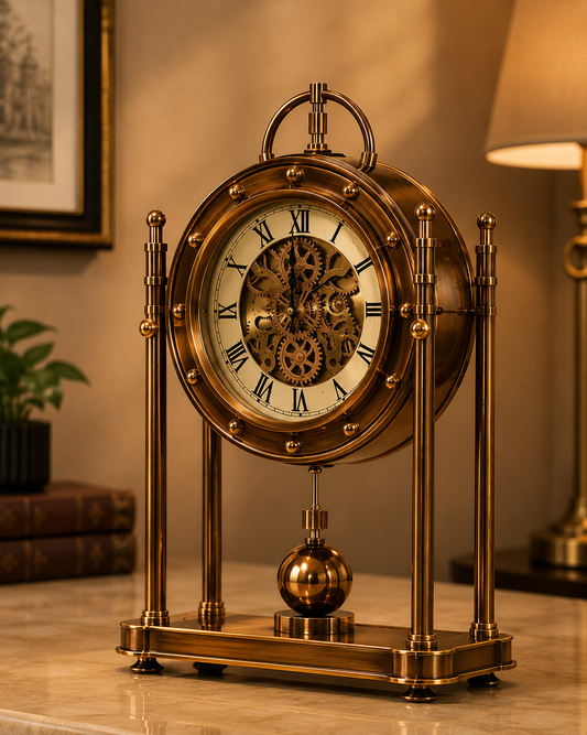 Luxury Antique Gold Mechanical Table Clock