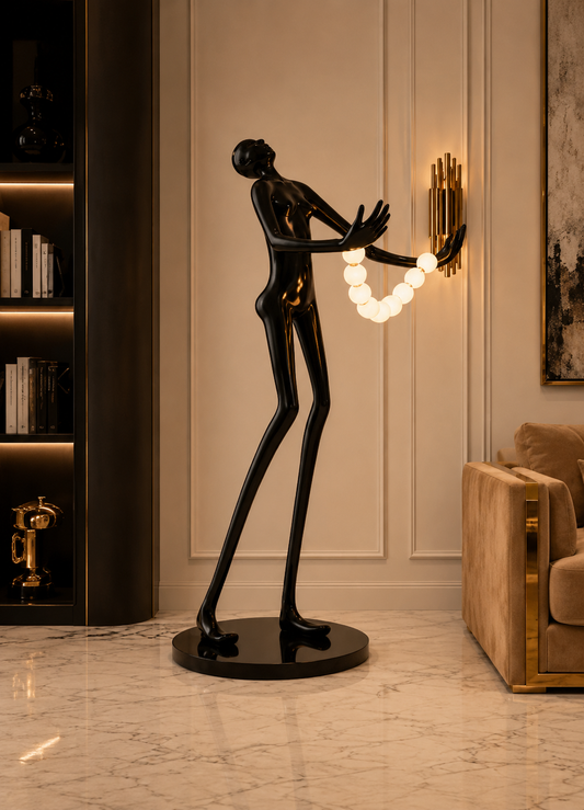 Sculptural Human Figure Floor Lamp – Artistic Statement Lighting
