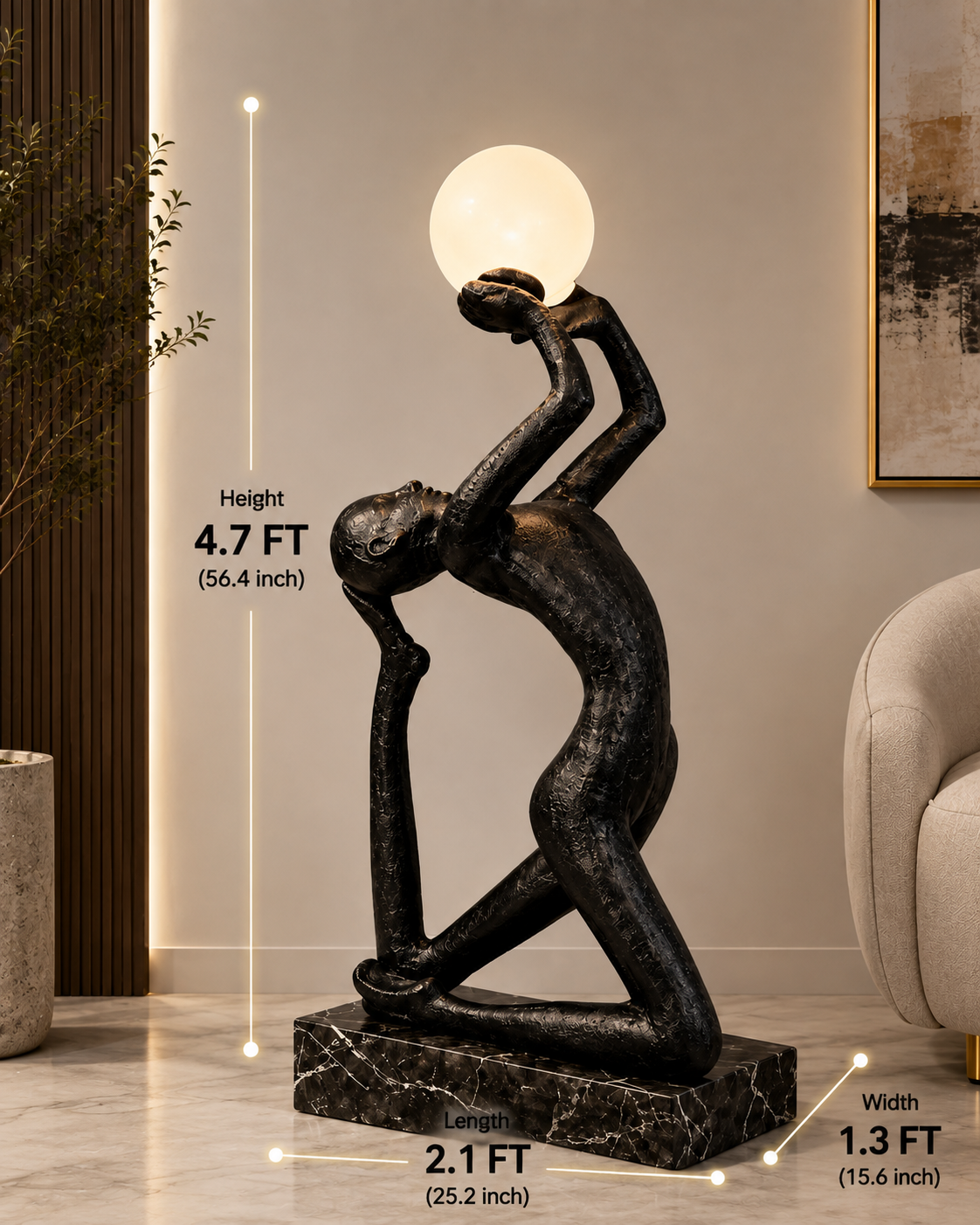 Sculptural Dancer Floor Lamp – Artistic LED Statement Light