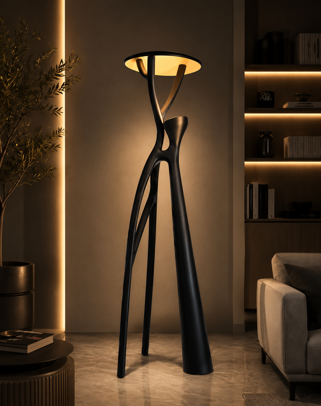 Sculptural Human Figure Floor Lamp – Modern Artistic Statement Light