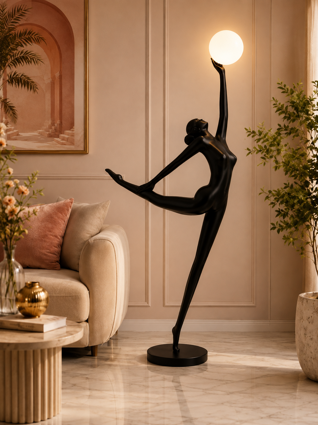 Sculptural Figure Floor Lamp – Modern Artistic Statement Lighting
