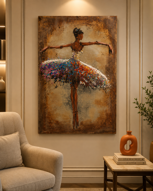 Ballerina Dance 3D Metal Wall Art | Luxury Ballet Dancer Wall Decor