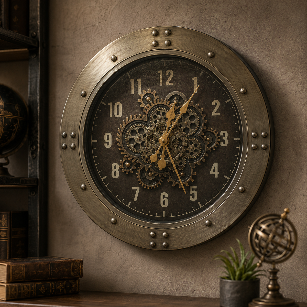 Aurelius Vintage Gear Wall Clock