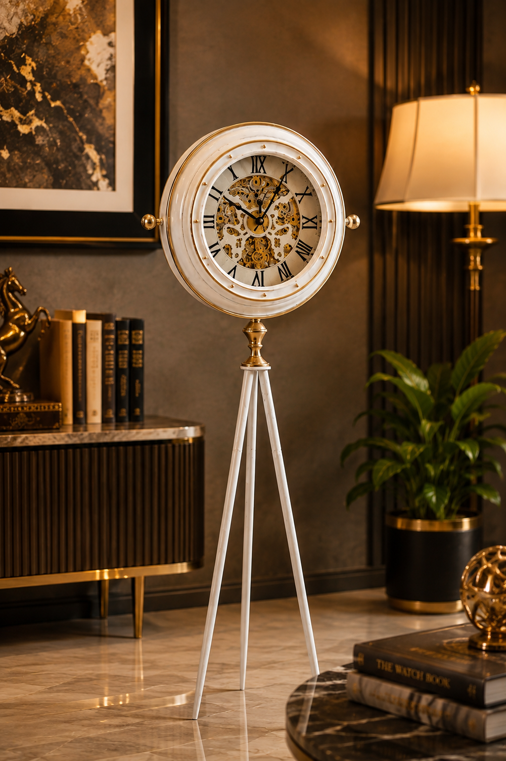 Vintage Luxury Tripod Table Clock